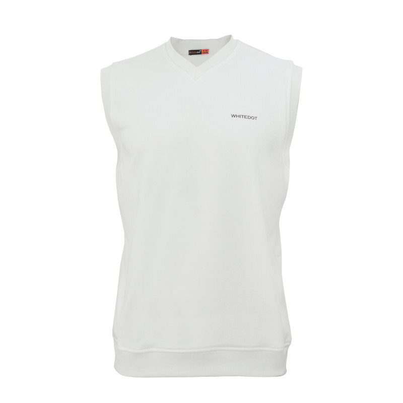 Whitedot Off White V Neck Without Sleeves Cricket Jumper Whitedot Off White V Neck Without Sleeves Cricket Jumper